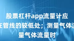 股票杠杆app流量计应安装在管线的较低处；测量气体流量时